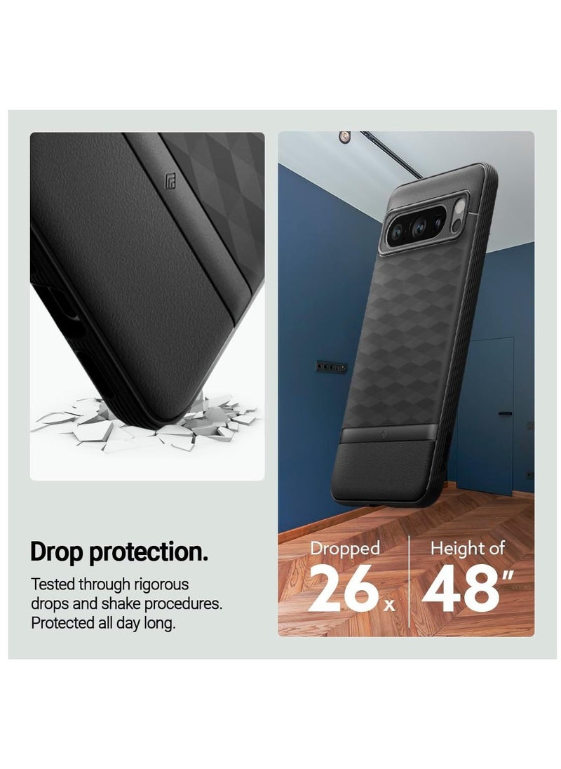 Caseology - Caseology Parallax Pixel 8 Pro [Grade Drop Tested] TPU Case for Google Pixel 8 Pro case 5G, 3D Pattern (2023) - Matte Black - Image 1