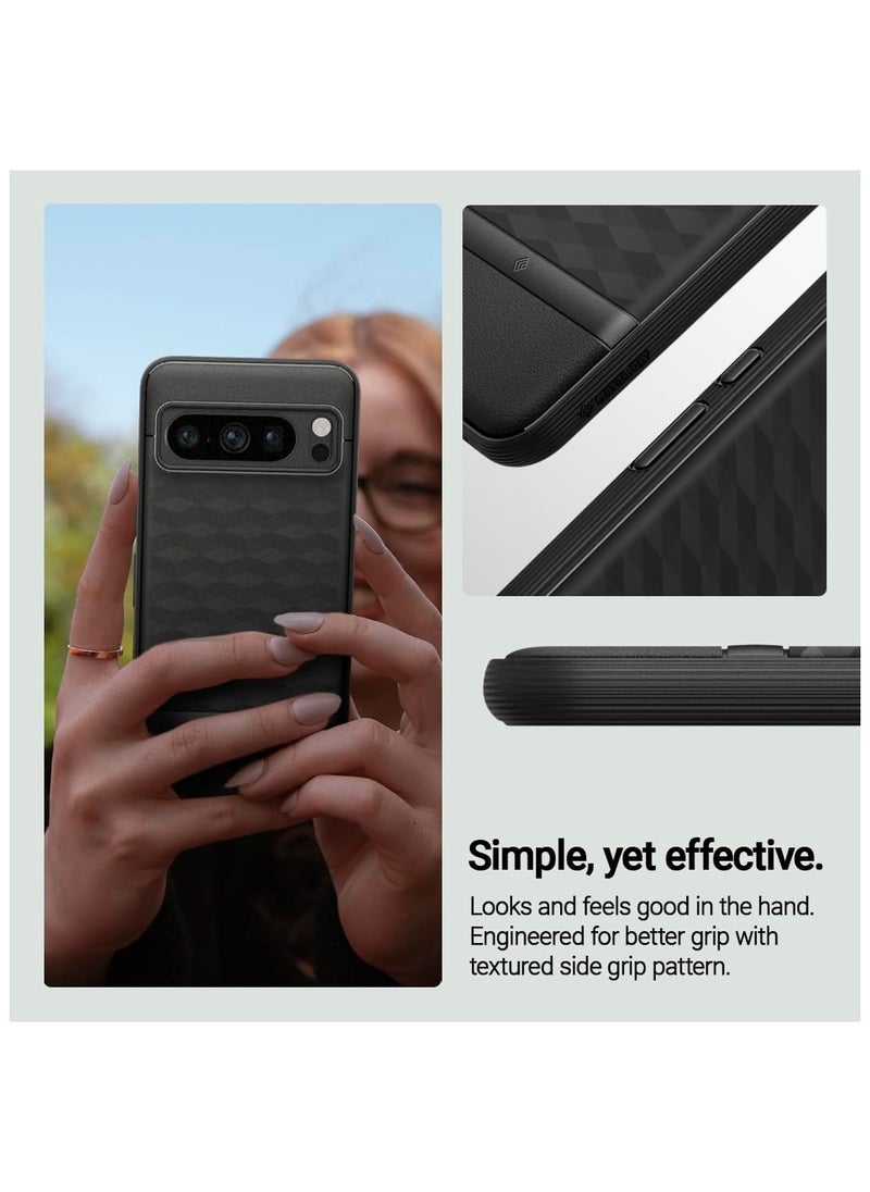 Caseology - Caseology Parallax Pixel 8 Pro [Grade Drop Tested] TPU Case for Google Pixel 8 Pro case 5G, 3D Pattern (2023) - Matte Black - Image 1