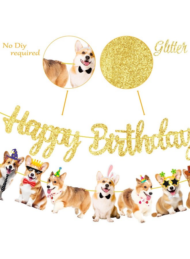 umoni Corgi Birthday Party Banners 3Pcs Corgi Birthday Decorations Dog Banner Dog Party Decorations for Pet Puppy Baby Shower Supplies - Image 4