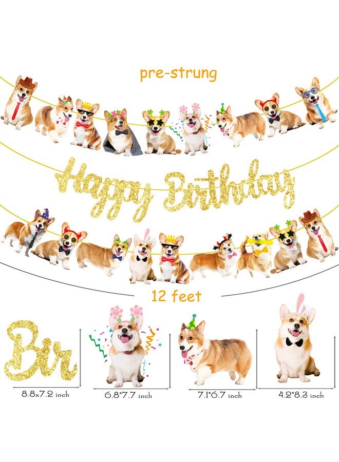 umoni Corgi Birthday Party Banners 3Pcs Corgi Birthday Decorations Dog Banner Dog Party Decorations for Pet Puppy Baby Shower Supplies - Image 3