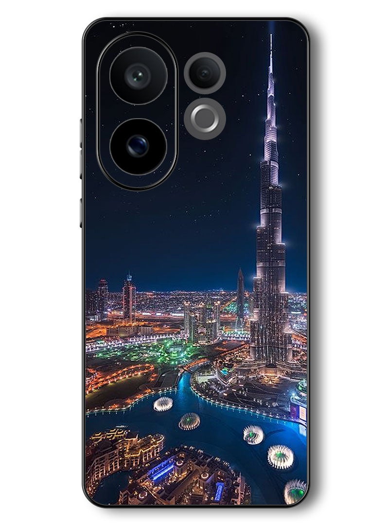 Theodor Case Compatible with Vivo V60 6.77 Inch Protection Shockproof Bumper Cover Burj Khalifa Night View - Image 1
