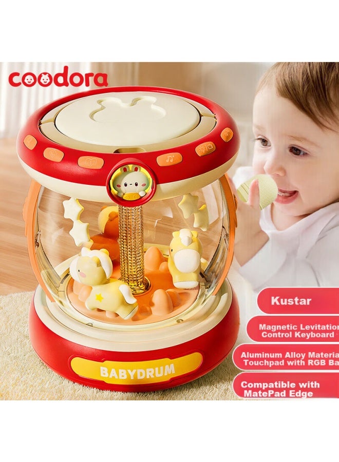 Coodora Baby Hand Drum Toy Pat Drum Music Microphone Soothing Device New Year Newborn Gift - Image 1