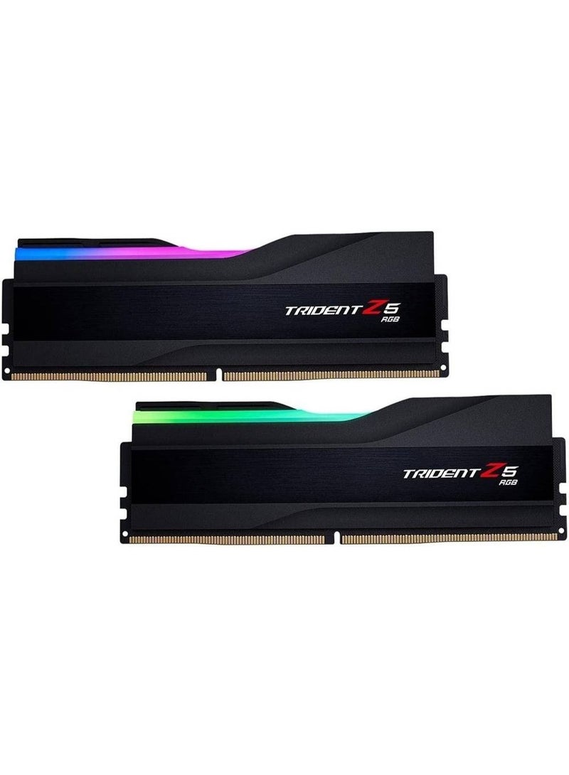 G.Skill Trident Z5 RGB DDR5-6400 32GB (2x16GB) Desktop Memory Kit – CL32-39-39-102, 1.40V, Aluminum RGB Heatspreader, Intel XMP 3.0, Dual-Channel, High-Performance Gaming & PC Build RAM, Black | F5-6400J3239G16GA2-TZ5RK - Image 1