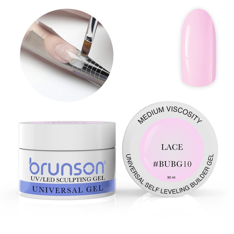 Brunson Builder Gel in Jar 30ml Professional Sculpting Builder Gel for Nail Extensions Overlays and 3D Nail Art UV LED Self Leveling Gel for Long Lasting High Gloss Nails