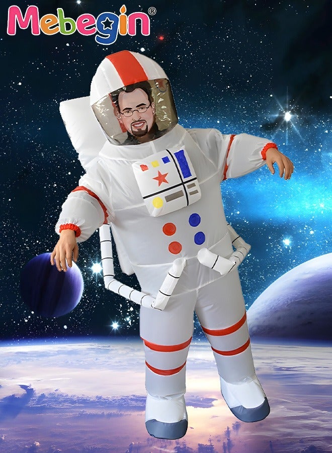 MEBEGIN Astronaut Shape Inflatable Costume for Festival include a Blower and Battery Case,Space Man Costume for Dress Up Party,Funny Blow up Pretend Toy Costume for Party Suitable 150-195cm Height - Image 1