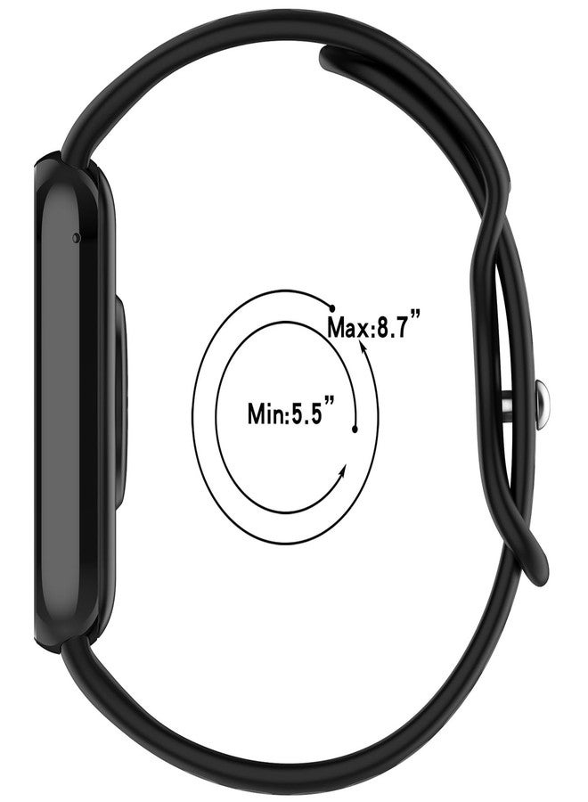 AWADUO Compatible with Xiaomi Band 9 Pro/Band 8 Pro Smart Band, Compatible with Redmi Watch 5/Watch 4 Replacement Silicone Wrist Strap Bracelet Band Soft And Durable Watch Accessories(Black+Grey) - Image 5