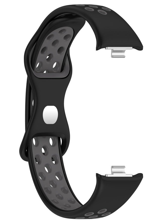 AWADUO Compatible with Xiaomi Band 9 Pro/Band 8 Pro Smart Band, Compatible with Redmi Watch 5/Watch 4 Replacement Silicone Wrist Strap Bracelet Band Soft And Durable Watch Accessories(Black+Grey) - Image 4
