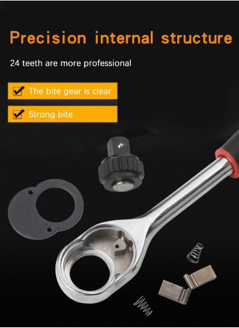 MileMelo - Hand Tools Car Repair Tool 46pcs 1/4-Inch Socket Set Car Repair Tool Ratchet Torque Wrench Combo Tools Kit Auto Repairing Tool Set - Image 1