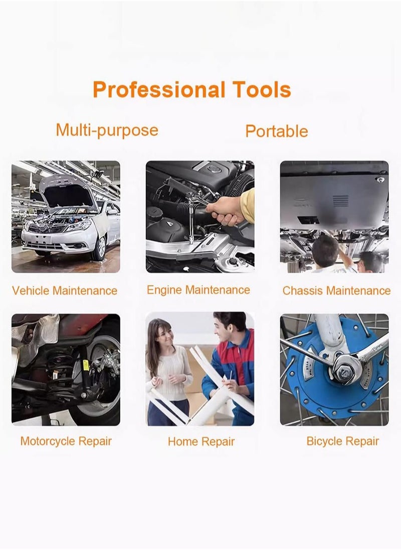 MileMelo - Hand Tools Car Repair Tool 46pcs 1/4-Inch Socket Set Car Repair Tool Ratchet Torque Wrench Combo Tools Kit Auto Repairing Tool Set - Image 1