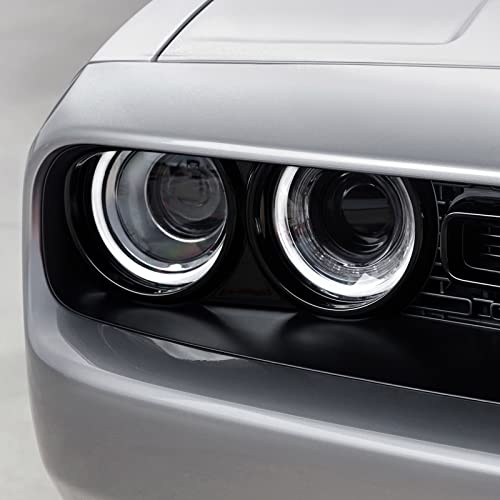 VLINCAR Headlight Assembly Compatible with Dodge Challenger (Halogen Model) 2015 2016 2017 2018 2019 2020 2021 Headlamp with Black Housing Replacement Right Passenger Side (RH) 68174064AF CH2503267 - Image 2