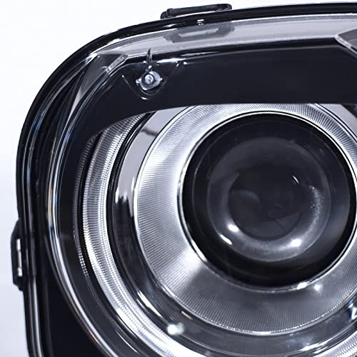 VLINCAR Headlight Assembly Compatible with Dodge Challenger (Halogen Model) 2015 2016 2017 2018 2019 2020 2021 Headlamp with Black Housing Replacement Right Passenger Side (RH) 68174064AF CH2503267 - Image 5