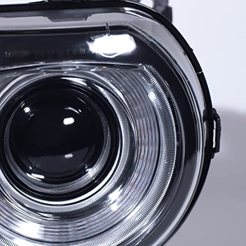 VLINCAR Headlight Assembly Compatible with Dodge Challenger (Halogen Model) 2015 2016 2017 2018 2019 2020 2021 Headlamp with Black Housing Replacement Right Passenger Side (RH) 68174064AF CH2503267 - Image 4