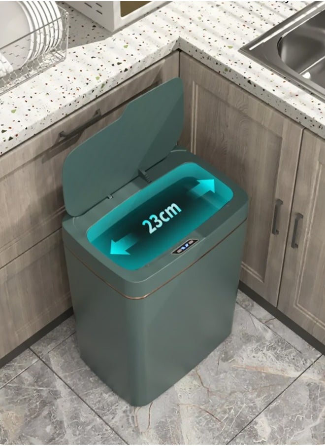 Bukela Smart Bathroom Trash Can 15L, Automatic Bagging Touchless Sensor Bin, IPX5 Waterproof Electronic Garbage Can for Home, Kitchen, Bedroom, Green  - Image 2