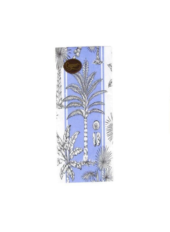 Caspari Southern Palms Blue & White Guest Towel Napkins - 15 Per Package - Image 5