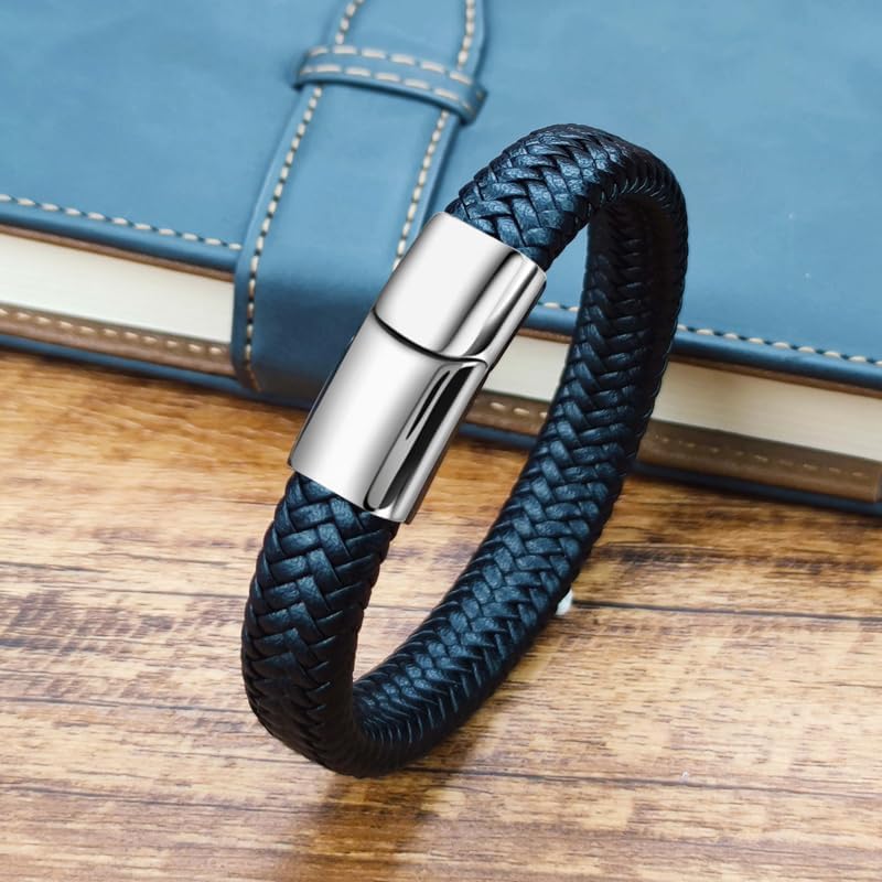 YouBella Black Leather Bracelet for Men | European Hot Retro Style Bracelet | Birthday Gift for Men and Boys for Husband (YBBN_92150) - Image 3