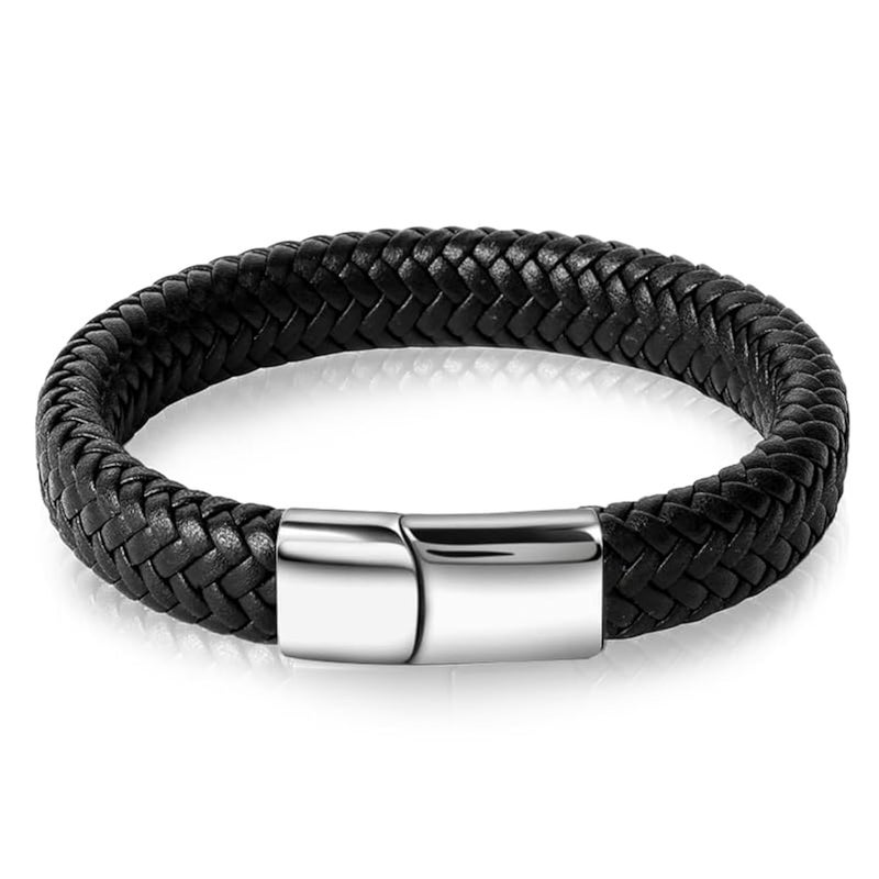 YouBella Black Leather Bracelet for Men | European Hot Retro Style Bracelet | Birthday Gift for Men and Boys for Husband (YBBN_92150) - Image 5