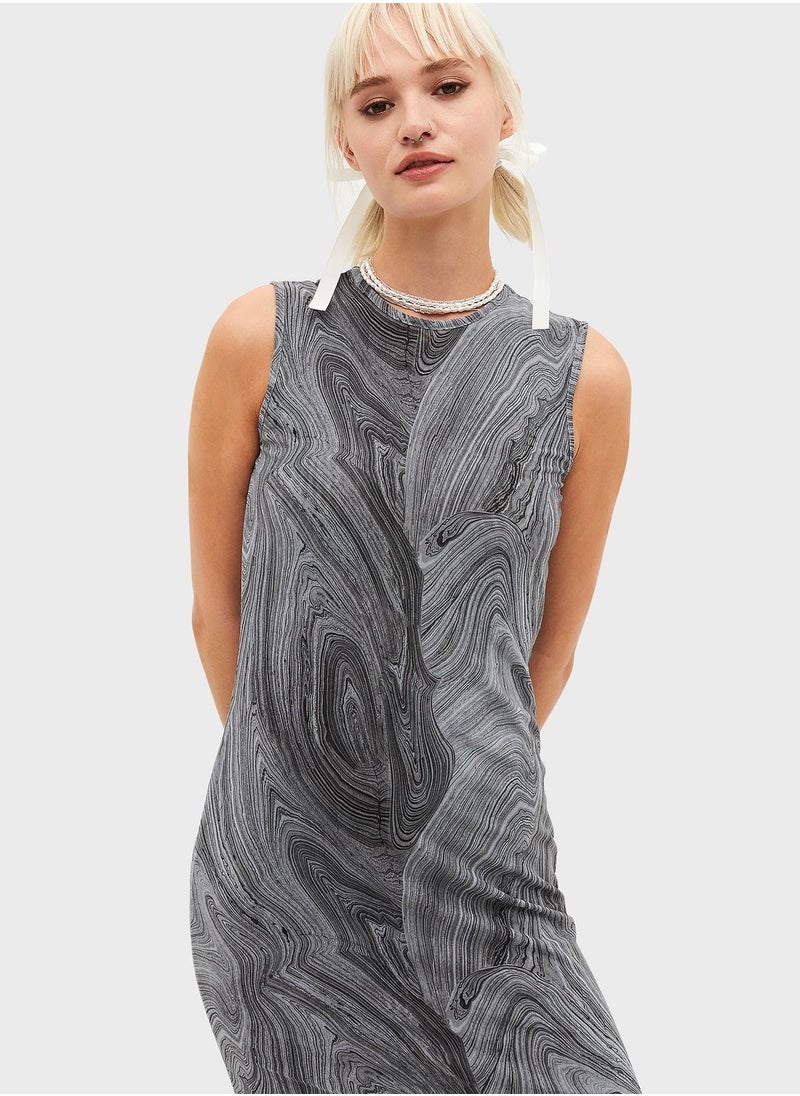 MONKI - Printed Mesh Dress - Image 1