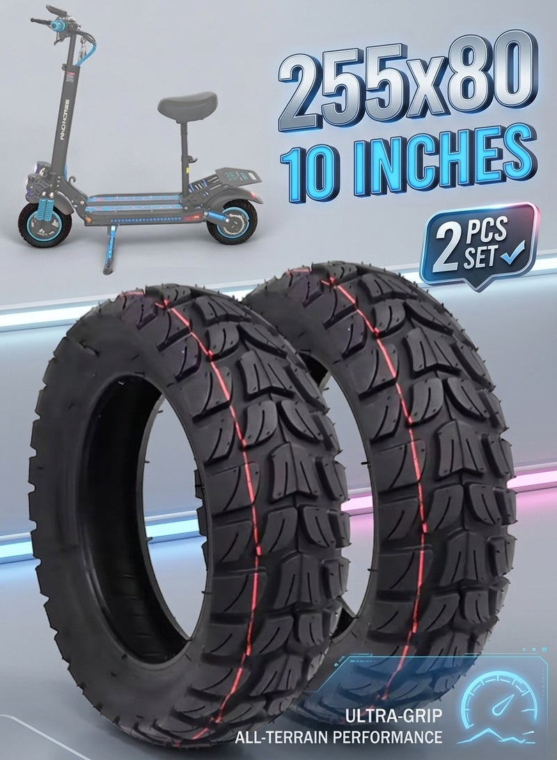 Wind Horse 2 PCS Original High-Quality 10-Inch Off-Road Outer Tires for Electric Scooters – 255x80 Inflatable All-Terrain Replacement Tire - Image 1