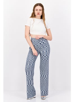 NIA Women Regular Fit Wide Leg Space Dye Palazzo Pant, Grey  - Image 4