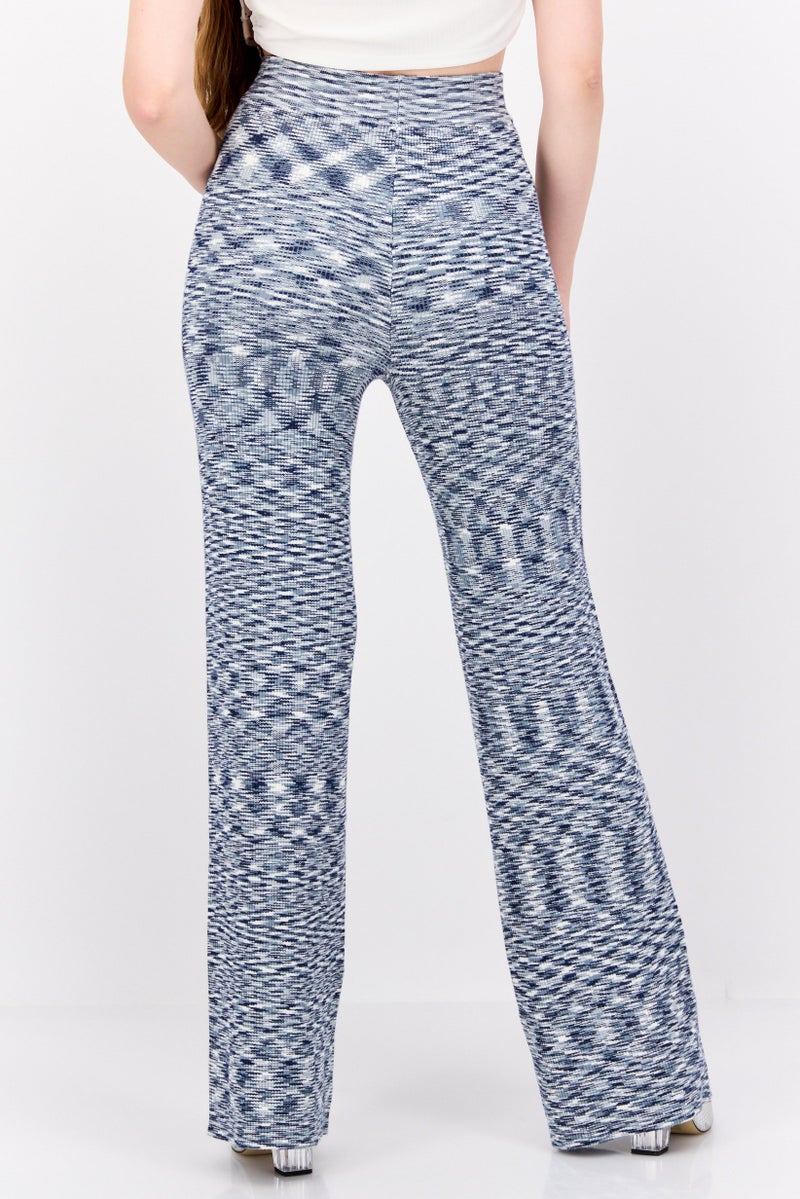 NIA Women Regular Fit Wide Leg Space Dye Palazzo Pant, Grey - Image 3