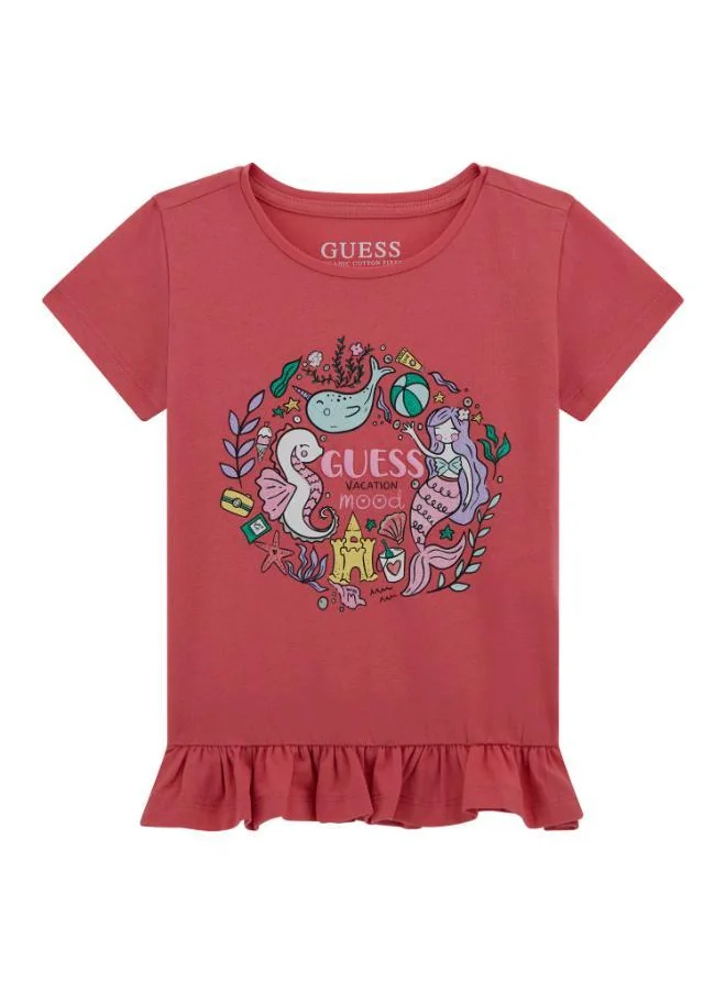 جس Kids Printe Crew Neck T-Shirt