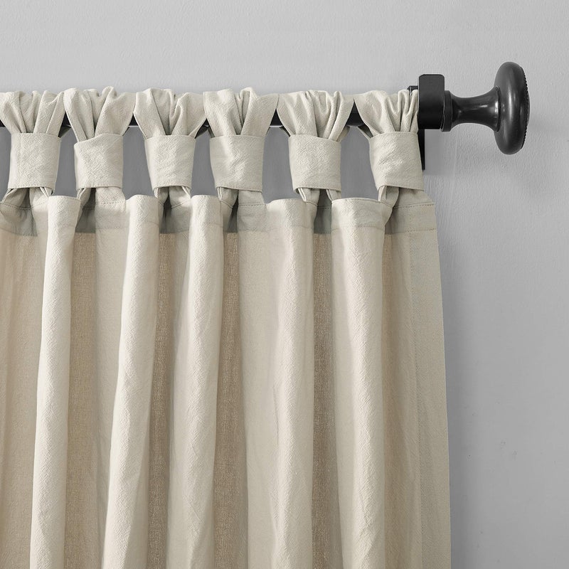 Archaeo Washed Cotton Twist Tab Curtain, 52" x 63", Oatmeal - Image 2