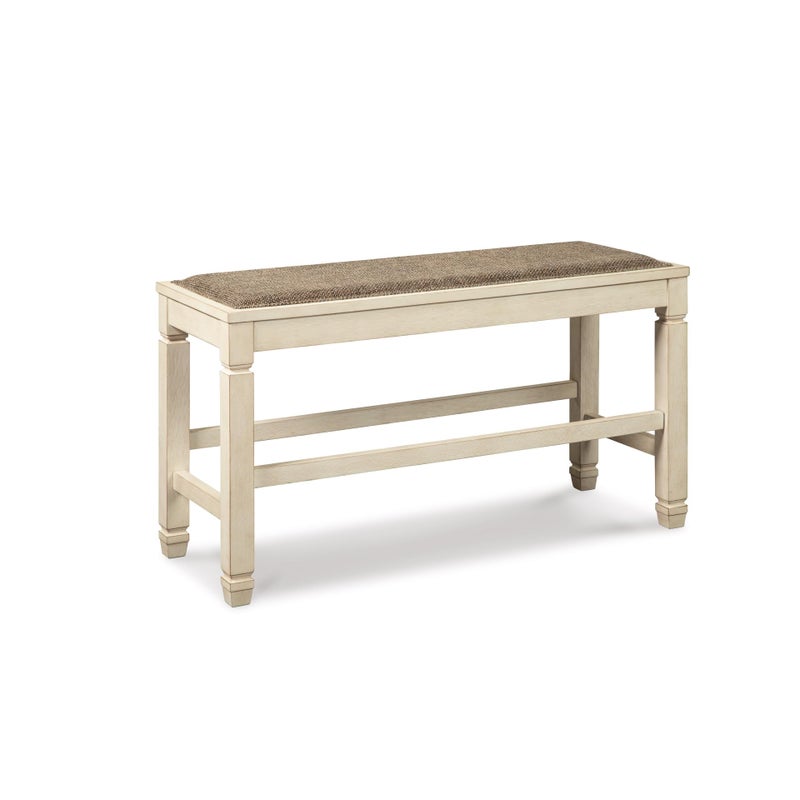Signature Design by Ashley Signature Design by Ashley Bolanburg Double Upholstered Bench Counter Height Whitewash 