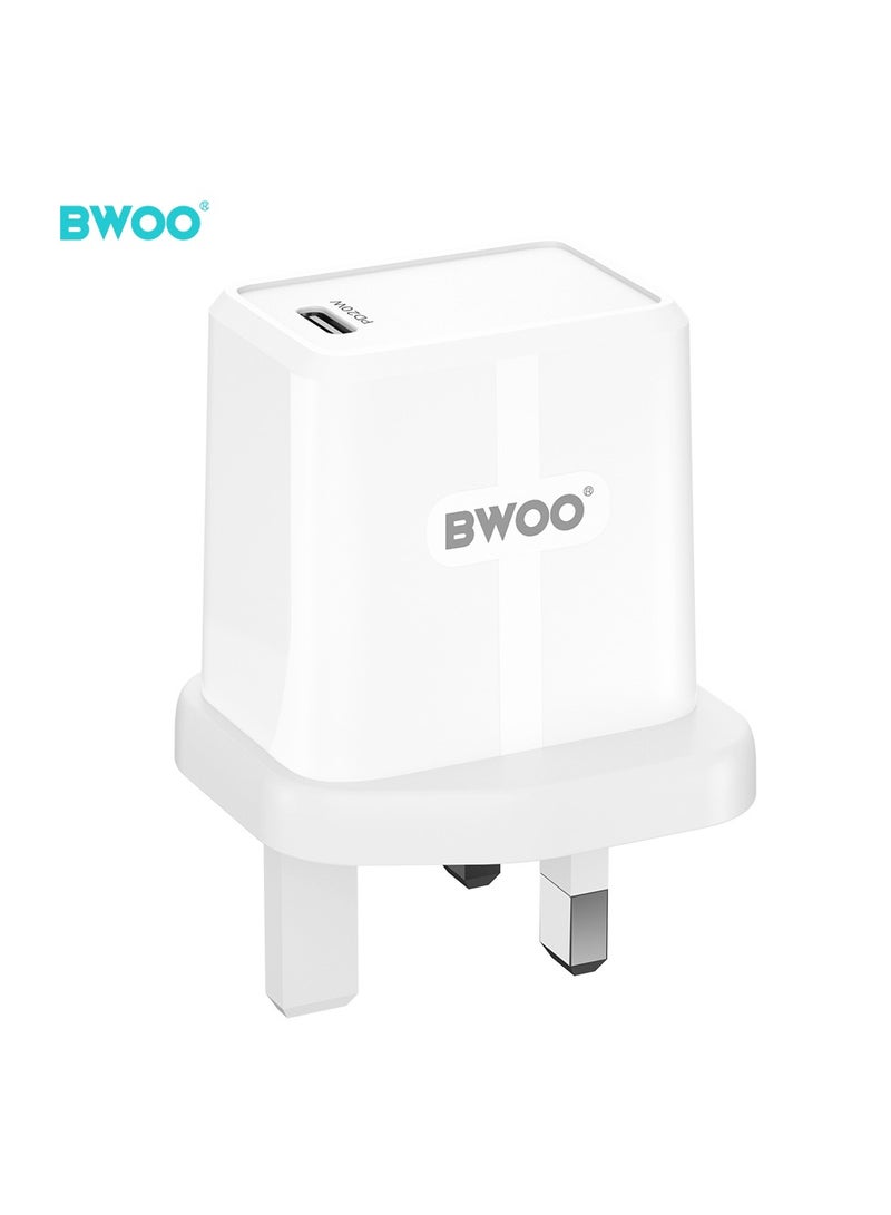 BWOO Pd 20W Fast Charging Uk Wall Charger - Image 1