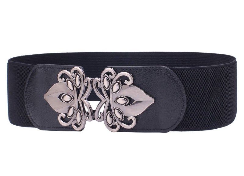 Syuer Womens Vintage Wide Elastic Stretch Waist Belt Retro Cinch Belt - Image 3