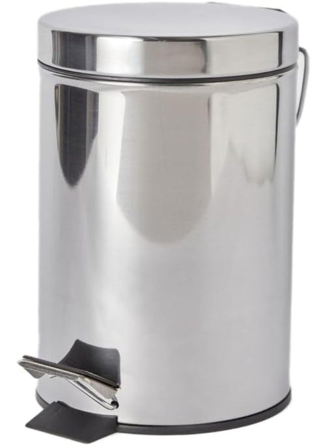 Raxoom 8L Stainless Steel Pedal Trash Bin with Removable Inner Bucket – Compact, Hygienic, Fingerprint-Resistant Waste Bin Ideal for Bathroom, Kitchen, Office or Small Spaces. - Image 1