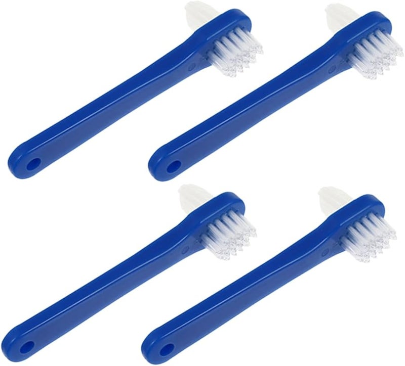 4Pcs Denture Toothbrush Set Double Head Portable Cleaning Brush for Dentures - Image 2