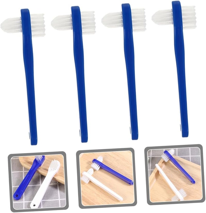 4Pcs Denture Toothbrush Set Double Head Portable Cleaning Brush for Dentures - Image 5