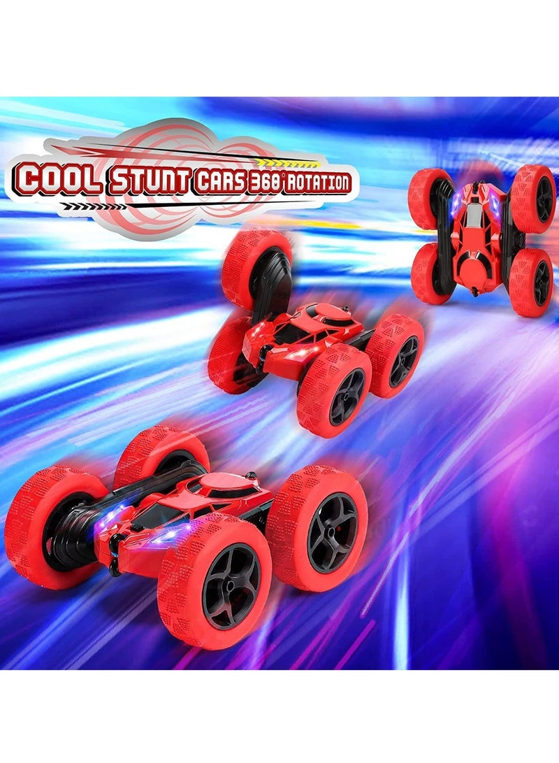 Remote Control Cars,Stunt Cars Wheel Lights Rc Car,Christmas Birthday Gift Boy Girls Age 6+ Years (Red) - Image 5
