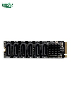 BURAQ M2 M-EKY PCIE3.0 To SATA6G Transfer Expansion Card 6 Port Hard Disk Expansion Adapter Card(PH516)  - Image 1