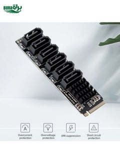BURAQ M2 M-EKY PCIE3.0 To SATA6G Transfer Expansion Card 6 Port Hard Disk Expansion Adapter Card(PH516)  - Image 2