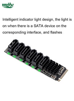 BURAQ M2 M-EKY PCIE3.0 To SATA6G Transfer Expansion Card 6 Port Hard Disk Expansion Adapter Card(PH516)  - Image 4