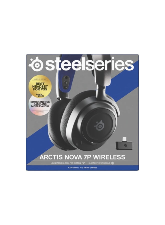 SteelSeries Arctis Nova 7P Wireless PS5 Gaming Headset - Neodymium Magnetic Drivers - Dual Wireless PlayStation & Bluetooth - 38H USB-C Battery- Supports PS4, PC, Switch, Mobile - Black - Image 1