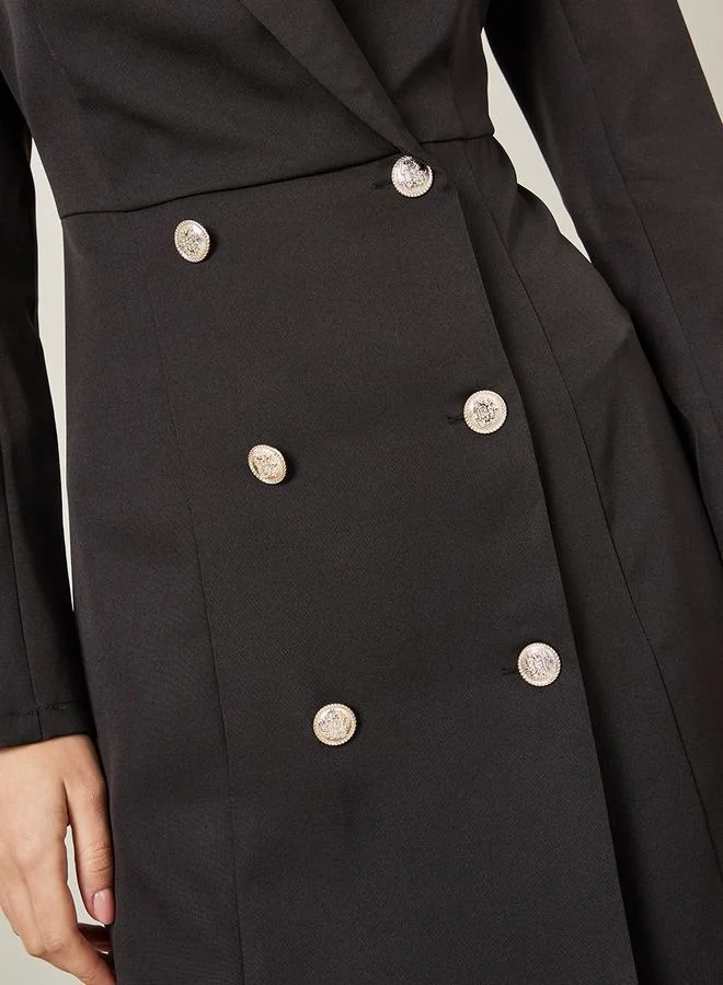 ستايلي Notch Lapel Buttoned Blazer Mini Dress