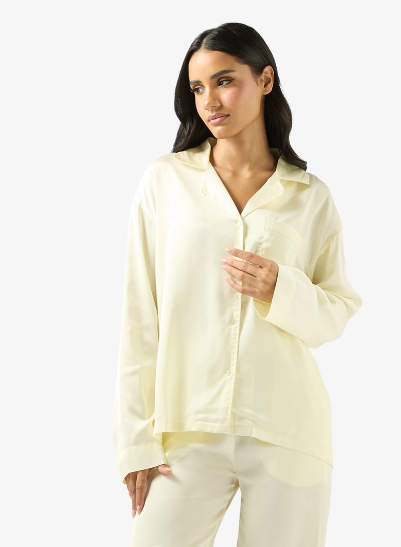 Ginger Satin Relaxed Fit Shirt & Pyjama Set - Image 3