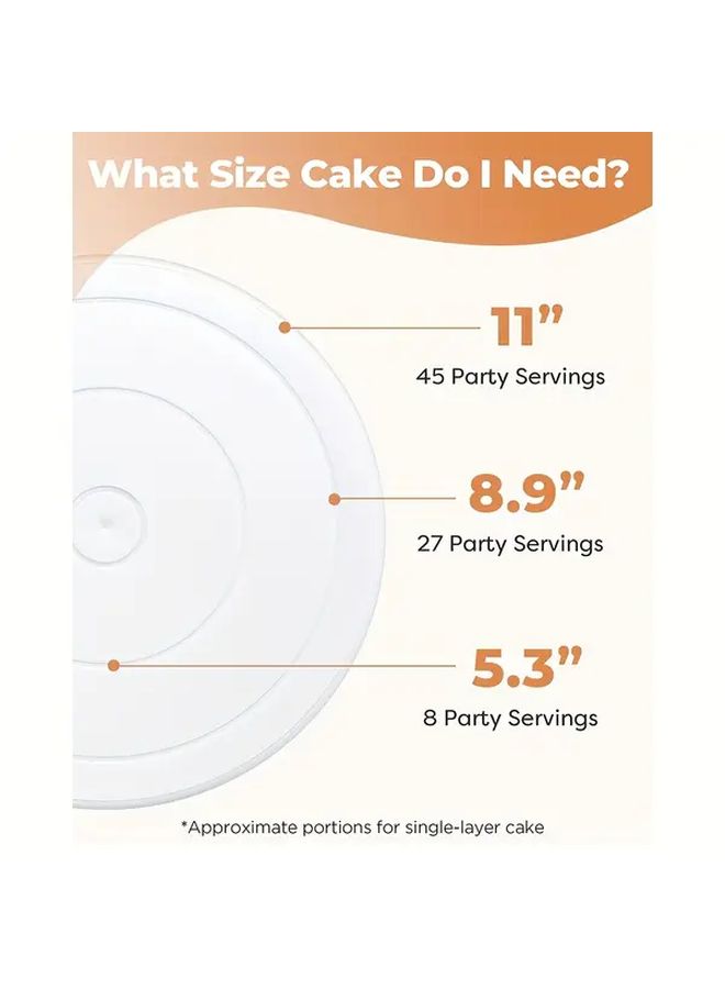 6pcs Cake Turntable Baking Tools White 11 Inch Rotating Turner 10 6 Inch Spatula Smooth Serrated Scraper For Pastry Cream Cheese Cookie Making Perfect Gift For Birthday Parties Family Gatherings And Holiday Celebrations Ideal For Bakers And Bread Makers - Image 4