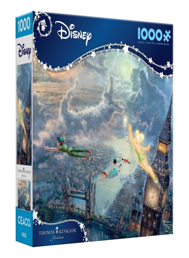 Ceaco Disney - Thomas Kinkade - Peter Pan Fly to Neverland - 1000 Piece Jigsaw Puzzle ​ Challenging and Colorful Puzzle for Adults – Precision-Cut Pieces, Beautiful Artwork, and Hours of Relaxing Fun​ - Image 1