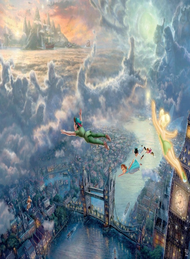 Ceaco Disney - Thomas Kinkade - Peter Pan Fly to Neverland - 1000 Piece Jigsaw Puzzle ​ Challenging and Colorful Puzzle for Adults – Precision-Cut Pieces, Beautiful Artwork, and Hours of Relaxing Fun​ - Image 2