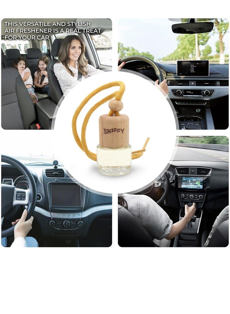 Sniffy Bubble Gum Car Hanging Air Freshener Bottle Diffuser with Wooden Cap, Long Lasting Car Perfume, Hanging Car Fragrance Oil, Auto Interior Odor Eliminator, Spill Proof Aromatherapy Freshener for Car Home Office Bathroom Closet Room Air Care Uses - Image 4