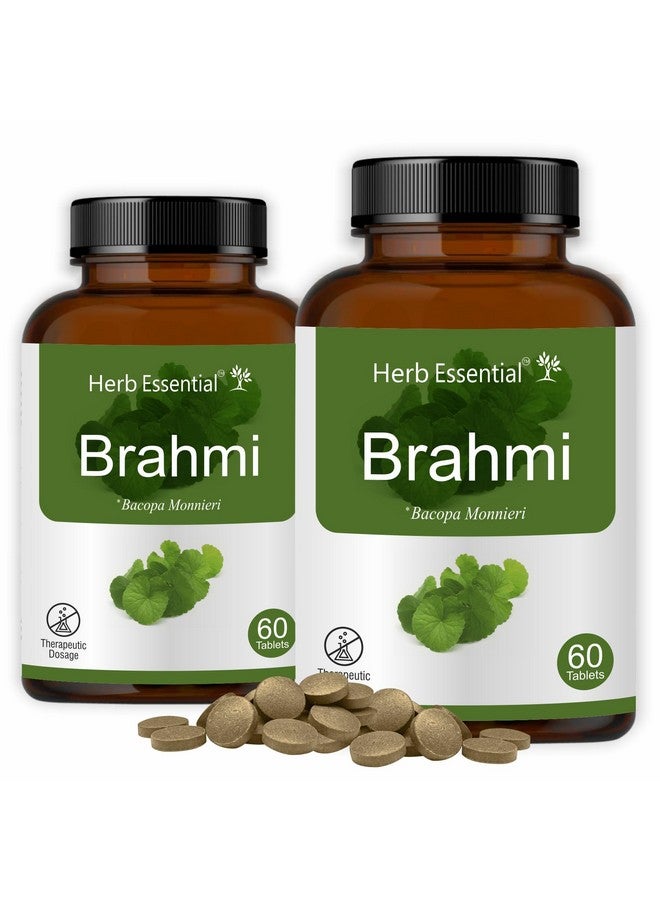 Herb Essential أقراص براهمي الأساسية بالأعشاب 500 ملغ، 120 قرص | تنشيط العقل | تحفيز تجديد خلايا الجلد (60 قرص، عبوة من 2) - Image 1