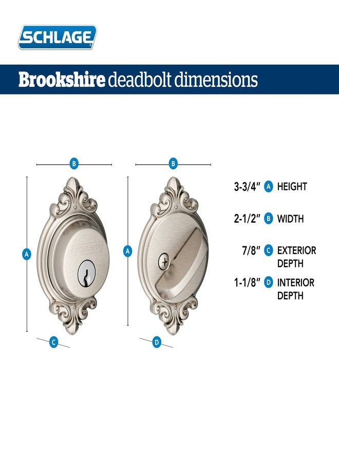 Schlage B60 N BRK 716 Deadbolt with Brookshire Trim, Keyed 1 Side, Highest Residential Security, Aged Bronze - Image 2