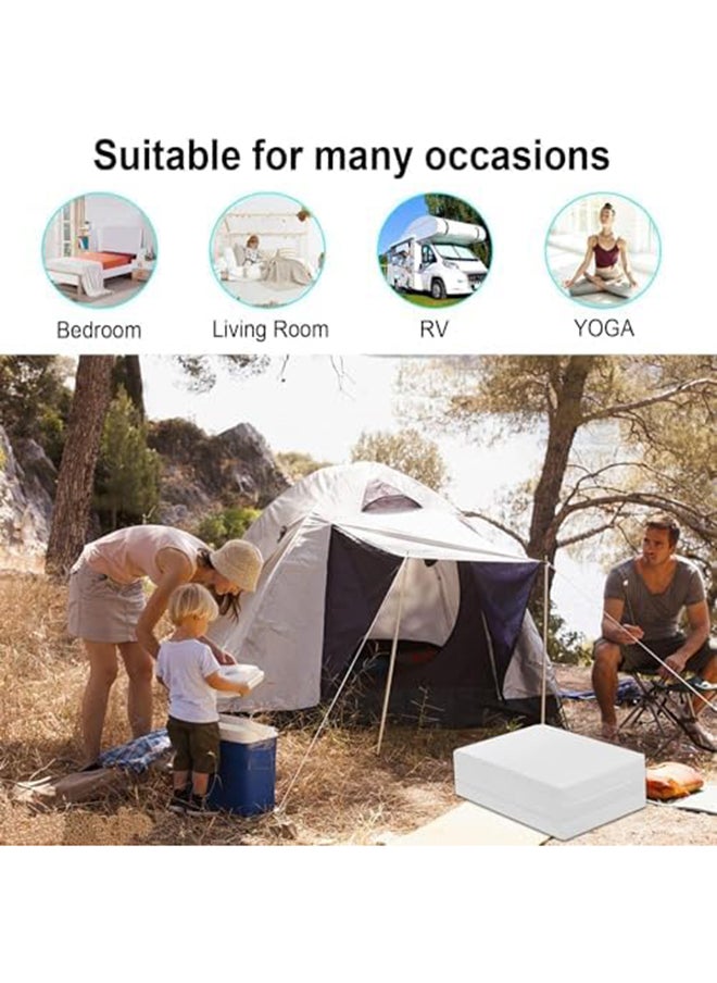 Tri-Fold Mattress - Folding Foam Mattress Printed - Polythene Foam, 90 x 180 x 6 cm, Density 13kg (180L x 90W x 6H cm)