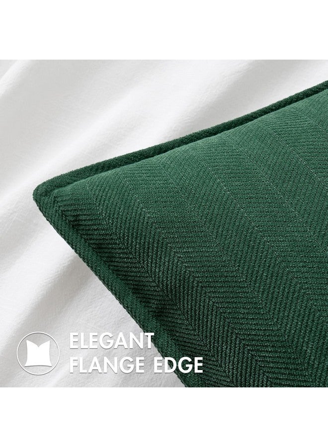 MIULEE MIULEE Pack of 2 Green Decorative Pillow Covers 20x20 Inch Soft Chenille Luxurious Couch Throw Pillows Farmhouse Cushion Covers with Elegant Design for Sofa Bedroom Living Room Home Decor - Image 2
