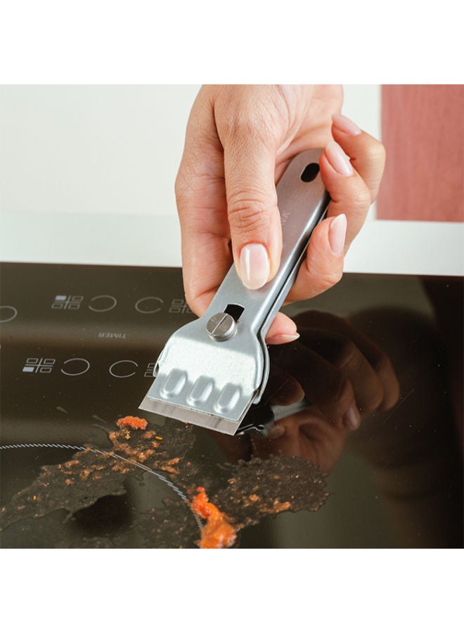 NAVA Stainless Steel Cleaning Scraper "Acer" For Glass And Ceramic Hobs -Silver - Image 3