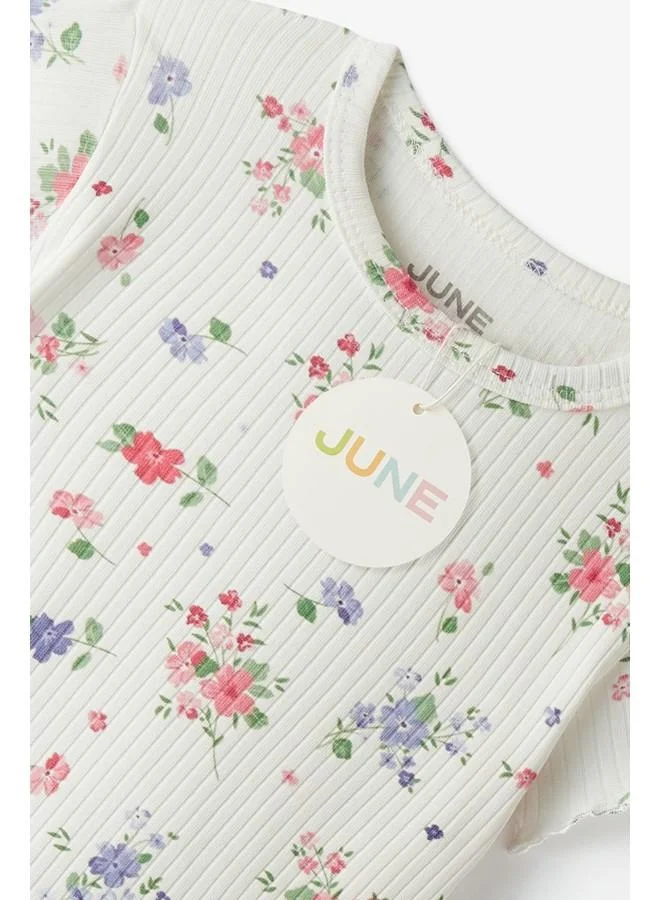 JUNE June Baby Ruffle Short Set Ecru