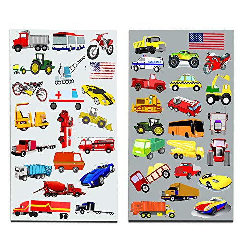 Crenstone Cars and Trucks Stickers Party Supplies Pack Toddler - Over 160 Stickers for Toddler Boys and Girls (Cars, Fire Trucks, Construction, Buses & More!) - Image 5